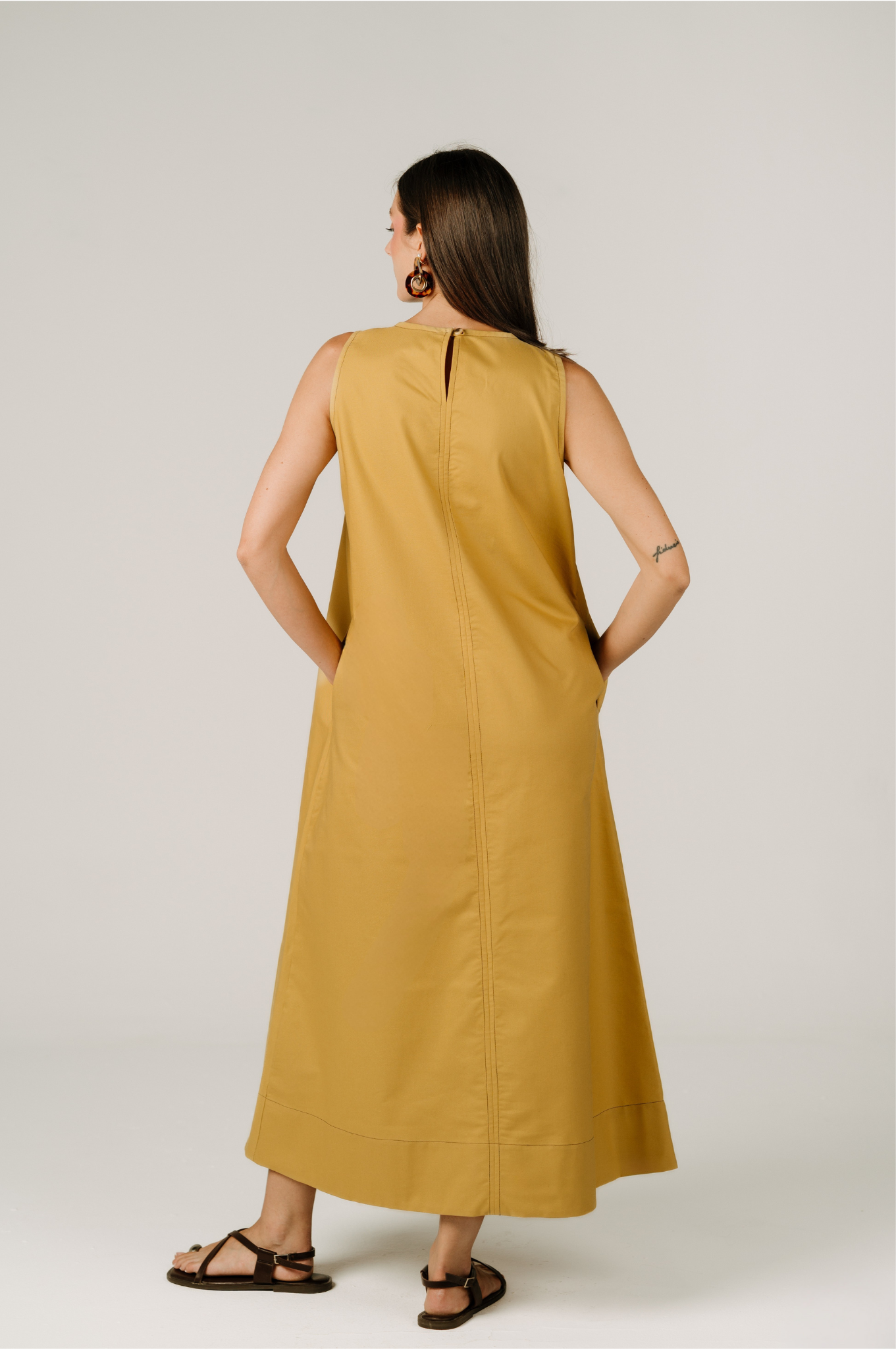 Anna Dress in Mustard Yellow