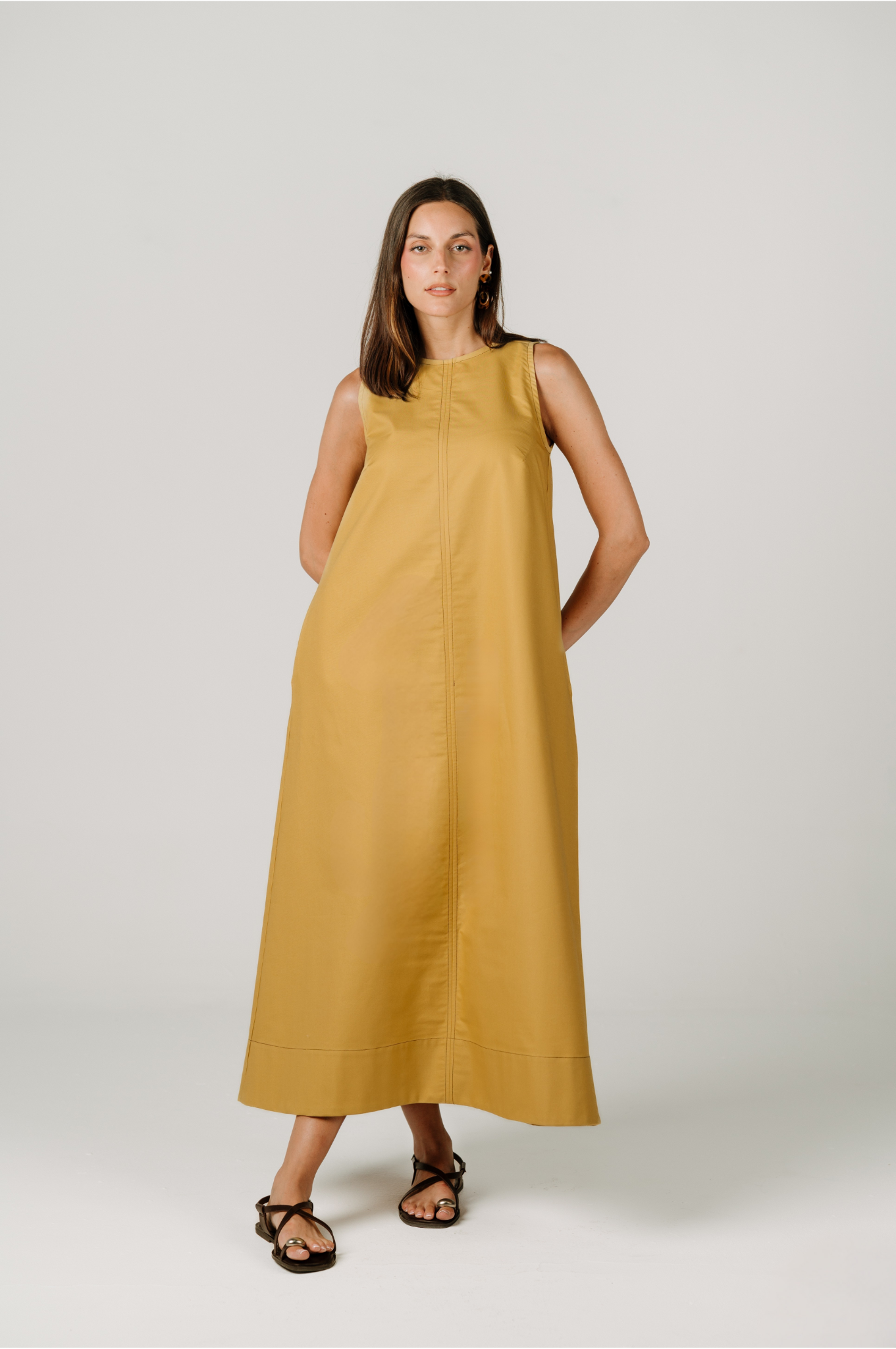 Anna Dress in Mustard Yellow