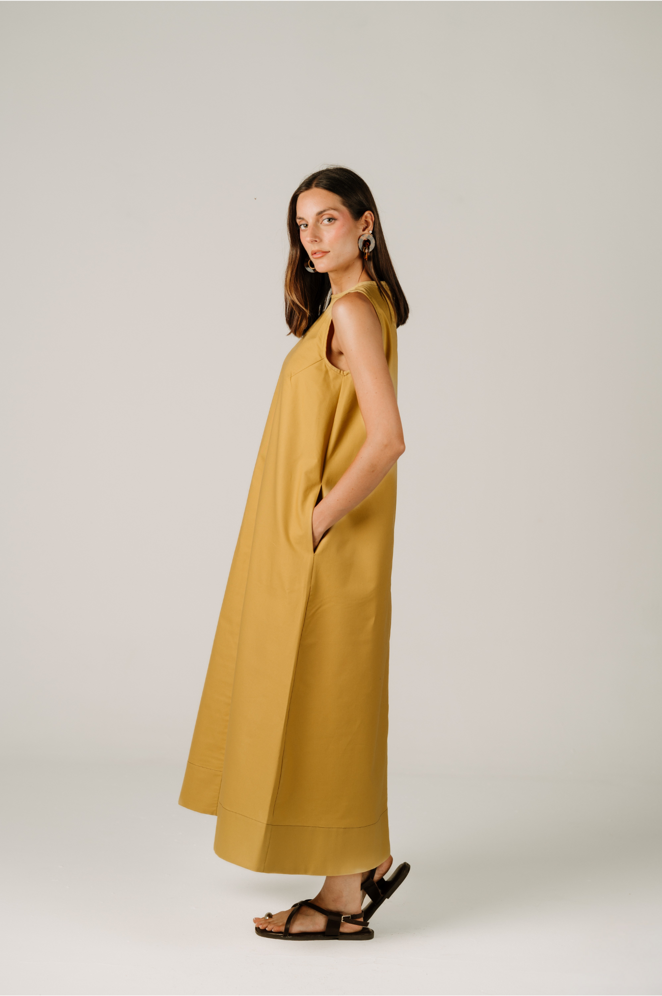 Anna Dress in Mustard Yellow