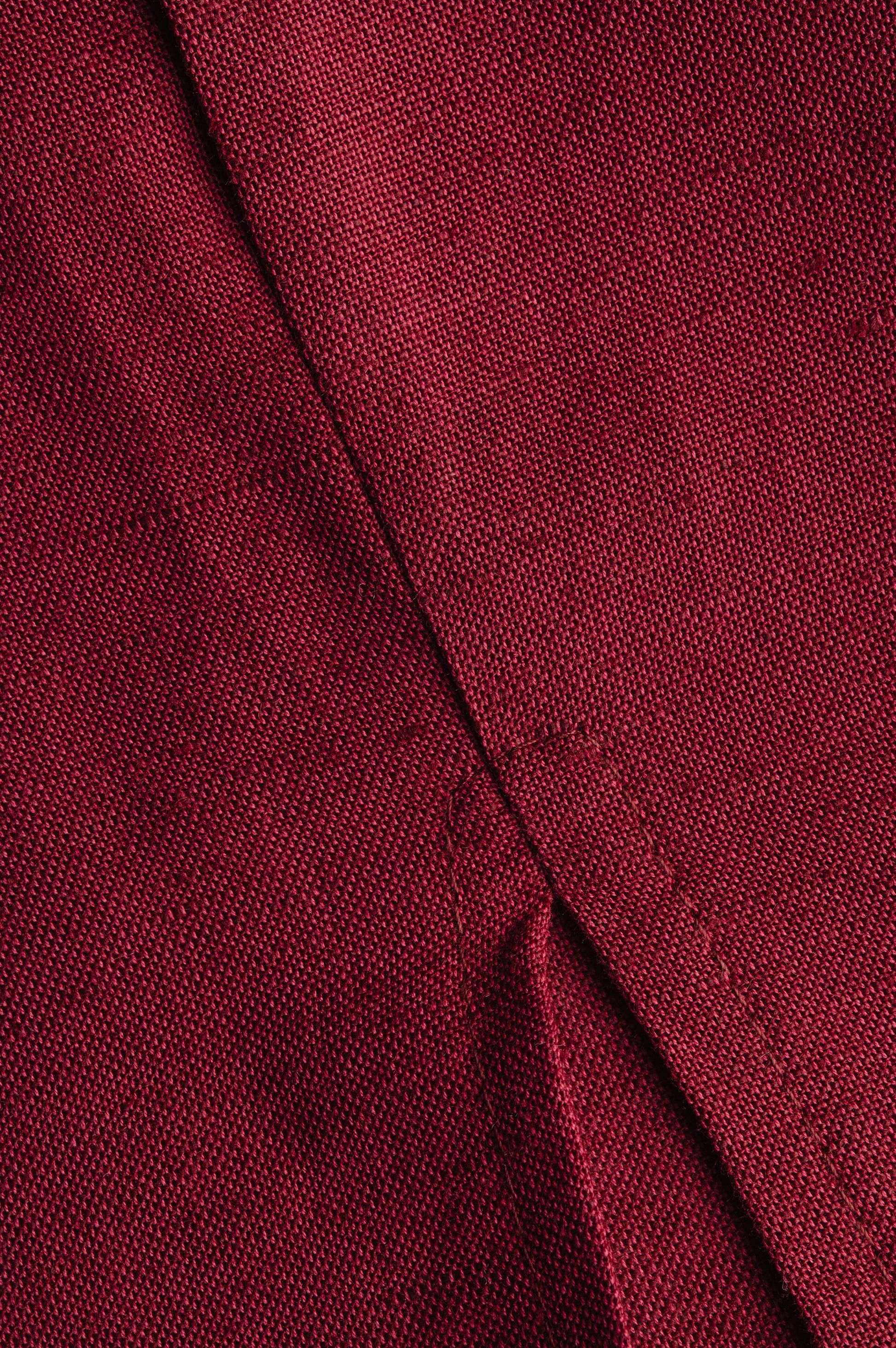 Capsuled Store burgundy linen A-line skirt closeup