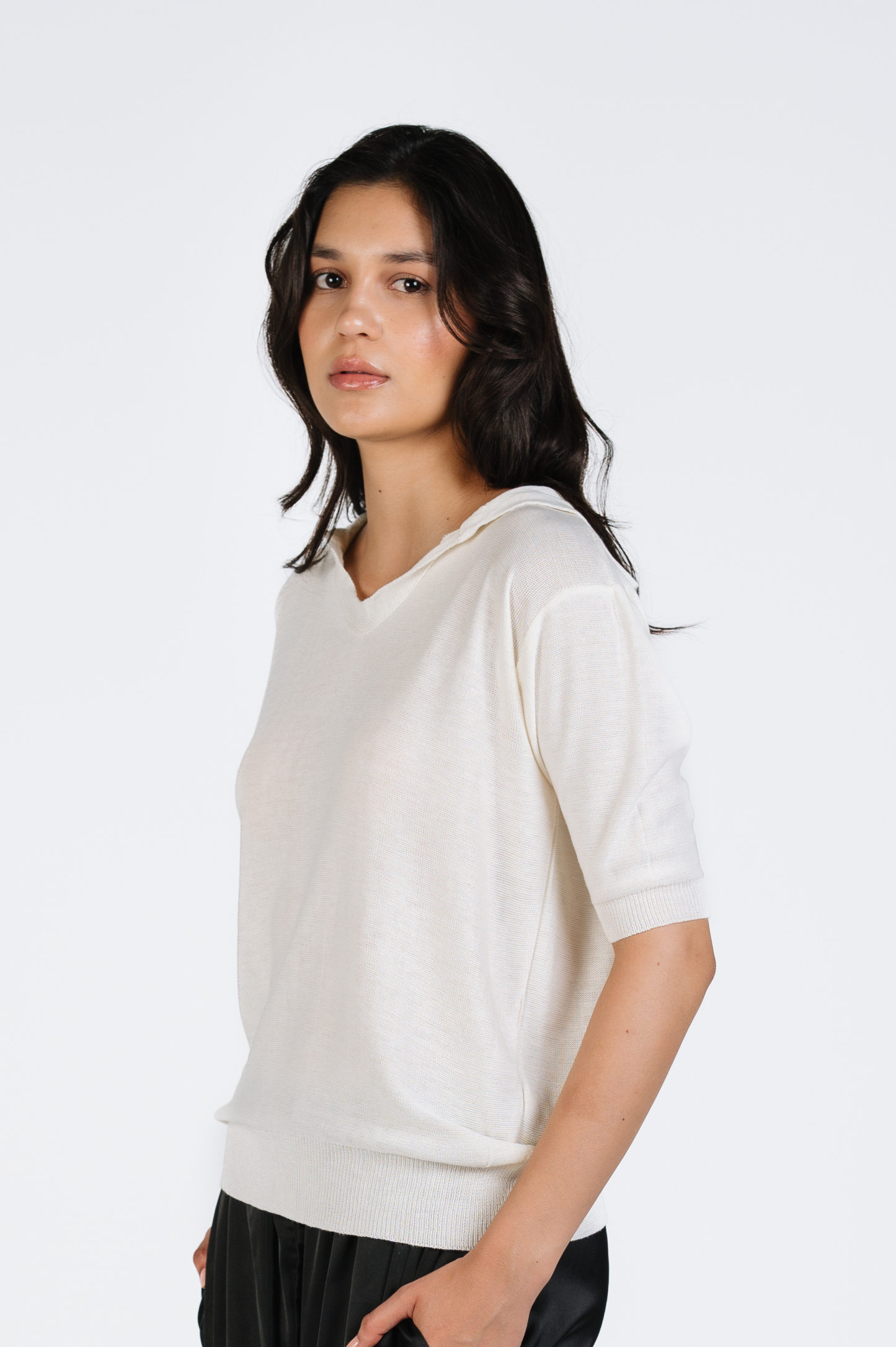 Fine Off-White Knit & Joe Pants Set